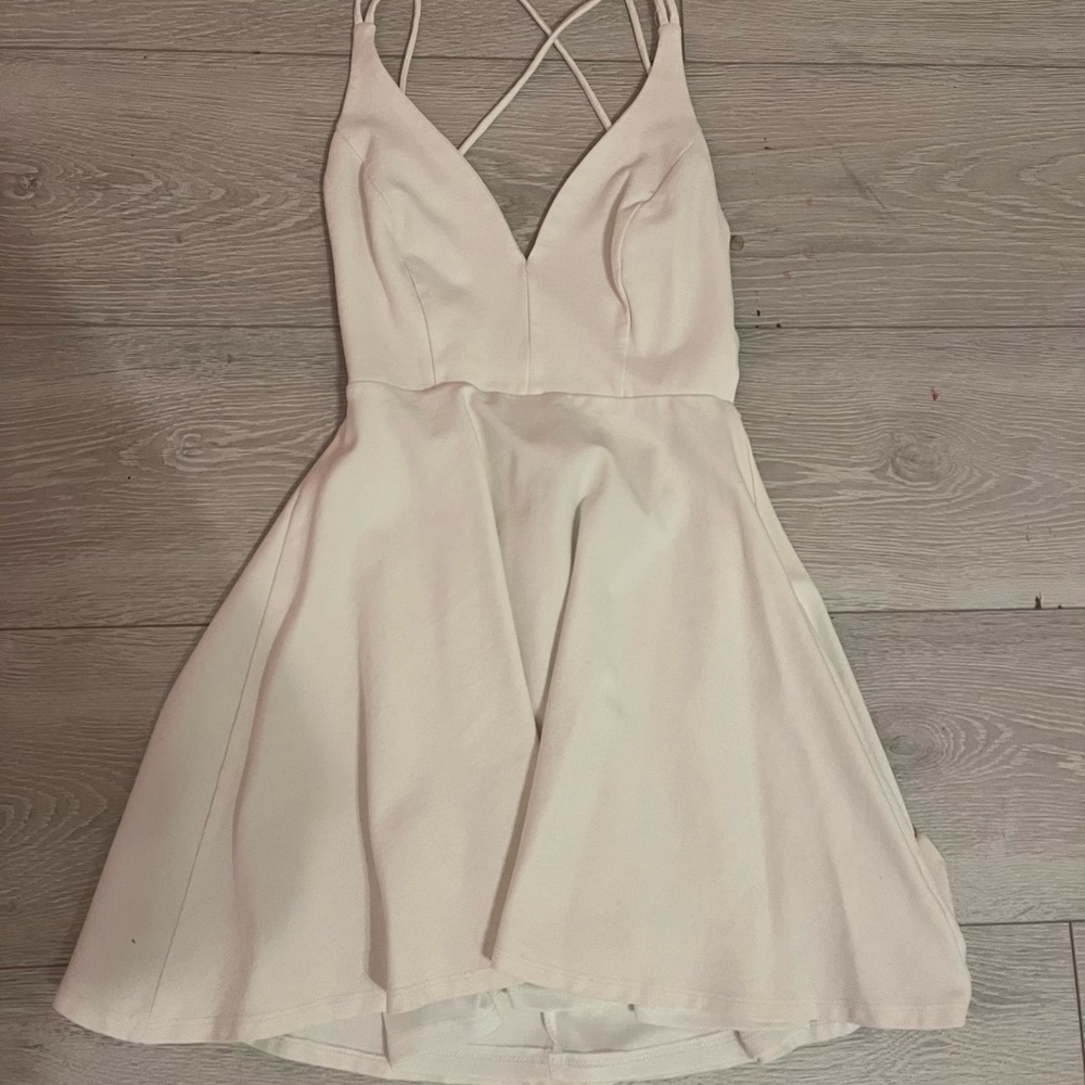 Lulu's Elegant White Strappy Mini Dress